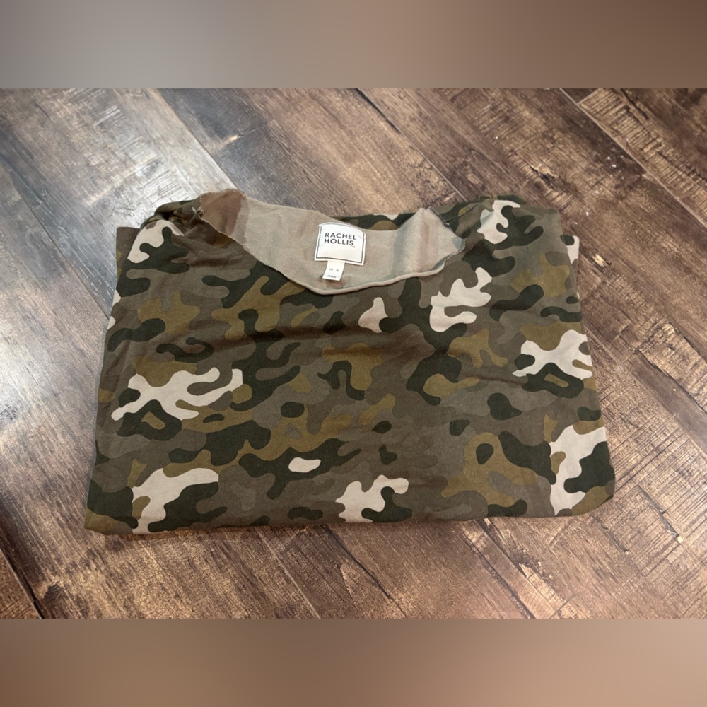 Rachel Roy Camouflage Long Sleeve Tee